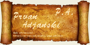 Prvan Ađanski vizit kartica